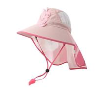 2026 Été Dessin animé Bébé Chapeau pour Enfants Soleil Unisexe Col à Capuche Couverture Extérieur Chapeau de Soleil 2 14 ans, Rose, taille unique