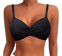 2026 été Swimwears Tankinis Set-Haut de Bikini à Armatures pour Femmes Ensemble Maillot de Bain sans Couture Style Push-up et Soutien-Gorge rembourré 2025 (Black, L)