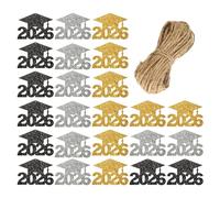 2026 Étiquette de Diplôme,24 Étiquettes de Chapeau à Paillettes,Décorations pour Fête de Remise des Diplômes - Pour l'école, les fêtes, les vases, les centres de table, les tables, les projets