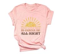 2026 Every Little Thing is Gonna Be Alright Hauts pour femmes, T-shirts d'été tendance, coupe ample, t-shirt décontracté de musique country pour sortir, T-shirts de plage graphiques, T-shirts à