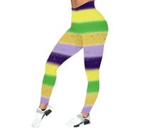 2026 - Femmes Casual Sport Yoga Pantalons Colorés Imprimé Mode Leggings Paillettes Franges Top, or, S