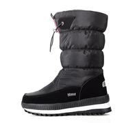 2026 Femmes Hiver Couleur unie Semelle épaisse et bottes à talon bloc de cheville en daim par temps froid promenade chien motard femme semelle épaisse à crampons boucle fermeture éclair, Noir , 38.5