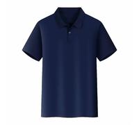2026 - Femmes Hommes Été Respirant Mode Travail Décontracté Bouton Down Couleur Unie Chemise à Manches Courtes T-shirt Top Femme Élégant Chemisier, Marine, 4XL