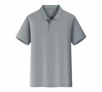 2026 - Femmes Hommes Été Respirant Mode Travail Décontracté Bouton Down Couleur Unie Chemise à Manches Courtes T-shirt Top Femme Élégant Chemisier, gris, L