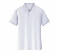 2026 - Femmes Hommes Été Respirant Mode Travail Décontracté Bouton Down Couleur Unie Chemise à Manches Courtes T-shirt Top Femme Élégant Chemisier, Blanc., S