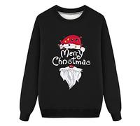 2026 Femmes Mom Christmas Sweater Tops Family Ensemble Noël Col Rond Manches Longues Sweatshirt Noël Imprimé Sweatshirt, Noir , XXL