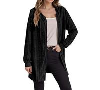 2026 Fermeture éclair Pull léger décontracté Pull à capuche Cardigan Pull d'automne tendance Manteau, Noir , S