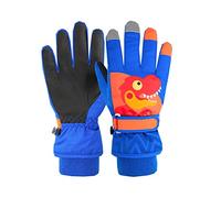 2026 Gants de ski pour garçons style hiver épais et chaud Petit dinosaure dessin animé (A, 1 à 3 ans)
