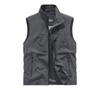 2026 - Gilet sans manches pour homme, vêtements d'extérieur d'été, gilets, voyages, photo, travail, pêche, gilet cargo avec poches, yoga, vêtements pour homme, gris, 3XL