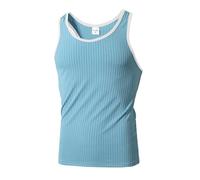 2026 Gilet tricoté à Rayures Verticales pour Hommes, Gilet de Sport Slim, Racer, Bloc de Couleurs (Blue, S)