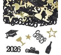 2026 Graduation Decoration Confettis Noir Or, 100 Pcs Bachelor Decoration Table, Décoration Fête, Décoration De Remise De Diplôme pour Les Succès Aux Examens Du Baccalauréat