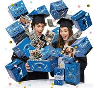 2026 Graduation Surprise Pop Up Gift Box, 20x13cm Exploding Graduation Gift Box, Reusable Bouncy Blue/Red Envelope Boxs Graduations Gifts Boxs, DIY Confetti Money Boxes for Grad Party (10PCS BLUE)
