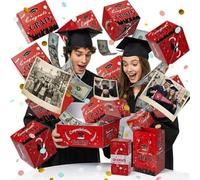 2026 Graduation Surprise Pop Up Gift Box, 20x13cm Exploding Graduation Gift Box, Reusable Bouncy Blue/Red Envelope Boxs Graduations Gifts Boxs, DIY Confetti Money Boxes for Grad Party (10PCS RED)