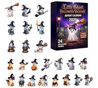 2026 Halloween Acrylic Display Box With LED Light | 2D Ghost Hanging Decor Set For Spooky Party | Indoor Window Haunted House Seasonal Countdown
