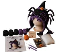 2026 Halloween - Instructions de bricolage pour débutants - Bonnet au crochet fait à la main avec explication étape par étape - Kit de bricolage créatif pour les fans - Personnalisable avec fil de