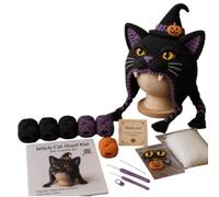 2026 Halloween - Instructions de bricolage pour débutants - Bonnet au crochet fait à la main avec explication étape par étape - Kit de bricolage créatif pour les fans - Personnalisable avec fil de