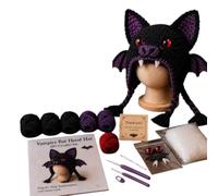2026 Halloween - Instructions de bricolage pour débutants - Bonnet au crochet fait à la main avec explication étape par étape - Kit de bricolage créatif pour les fans - Personnalisable avec fil de
