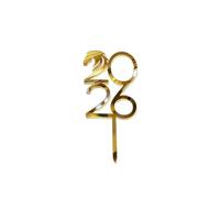 2026 Happy New Year Party Cake Topper Décoration Or Acrylique Dessert Drapeau Enfants Nouvel An Cadeau De Noël Cake Topper Fournitures De Cuisson