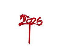 2026 Happy New Year Party Cake Topper Décoration Or Acrylique Dessert Drapeau Enfants Nouvel An Cadeau De Noël Cake Topper Fournitures De Cuisson