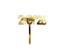 2026 Happy New Year Party Cake Topper Décoration Or Acrylique Dessert Drapeau Enfants Nouvel An Cadeau De Noël Cake Topper Fournitures De Cuisson