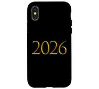 2026 Happy New Years Look élégant doré Coque pour iPhone X/XS