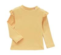 2026 Hauts à manches longues pour filles pour l'automne et l'hiver. T-shirts décontractés confortables pour les tout-petits et les grands enfants. Doux et respirant. Pour un usage quotidien., jaune, 8