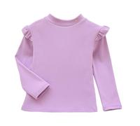 2026 Hauts à manches longues pour filles pour l'automne et l'hiver. T-shirts décontractés confortables pour les tout-petits et les grands enfants. Doux et respirant. Pour un usage quotidien., lilas, 6