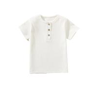 2026 Hauts Garçons Manches Courtes avec Poche T-shirt Décontracté Enfant pour le Quotidien École Extérieur Été Confortable Respirant Doux T-shirt Enfant Chemise à Manches Courtes Homme, Blanc., 6-7