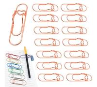 2026 Heart Shaped Metal Pen Clip 16PCS,2.8 Inch Heart Shaped Pen Holder,Durable Steel Paperclip for Notebook,Reusable Planner Paperclip Pencil Clip,Cute Office School Suppl (rose gold,32PCS)
