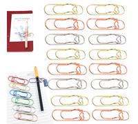 2026 Heart Shaped Metal Pen Clip 16PCS,2.8 Inch Heart Shaped Pen Holder,Durable Steel Paperclip for Notebook,Reusable Planner Paperclip Pencil Clip,Cute Office School Suppl (Three colors mixed,64PCS)