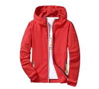 2026 - Hommes Casual Pure Color Plus Size Sweat à Capuche Fermeture éclair Extérieur Manteau de Sport Gris Homme, rouge, 6XL