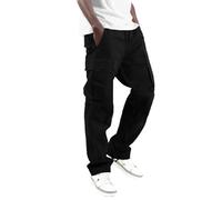 2026 - Hommes Casual Taille Couleur Sport Chapeau Sac Tissé Pied Corde Solide Pantalon Rue Cargo Cravate Hommes Pantalon Cargo Wehrmacht, Noir , 3XL