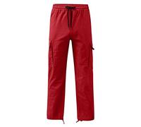 2026 - Hommes Casual Taille Couleur Sport Chapeau Sac Tissé Pied Corde Solide Pantalon Rue Cargo Cravate Hommes Pantalon Cargo Pantalon Sport pour Chien, rouge, 3XL