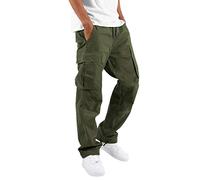2026 - Hommes Casual Taille Couleur Sport Chapeau Tissé Poche Pied Corde Solide Pantalons Rue Cargo Cravate Cargo Pantalons Chaussures médiévales, Vert armée., 3XL