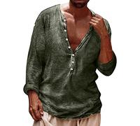 2026 Hommes Été Mode Décontracté Jeûne Impression Numérique 3D T-shirt Haut à Manches Longues, Vert armée., L