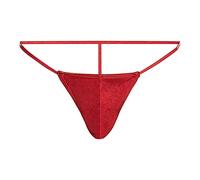 2026 - Hommes Taille Basse Poche Thong Couleur Triangle Pouch Briefs T Pants Briefs Sous-vêtements Boxer Homme Cool, rouge, taille unique