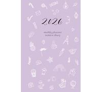 2026 Horizontal Weekly Planner, 13.97 x 21.59 cm, 12 months with spaces for notes, schedules, expense planning, important dates, and mood tracks. Lavander hard cover, 80 gsm smooth inside paper.