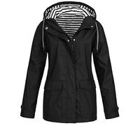 2026 - Imperméable Plus Coupe-vent Massif Extérieur Manteau Femmes Capucin Imperméable Femme Manteau Femme Pas Cher, Noir , S