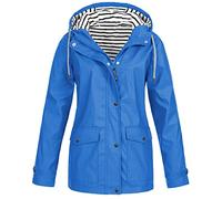 2026 - Imperméable Plus Coupe-vent Massif Extérieur Manteau Femmes Capucin Imperméable Femme Manteau Femme Pas Cher, bleu, 5XL