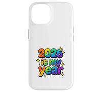 2026 is My Year Rainbow Optimistic Ludique Bubbly Esthétique Coque pour iPhone 14