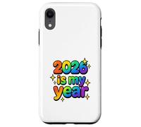 2026 is My Year Rainbow Optimistic Ludique Bubbly Esthétique Coque pour iPhone XR