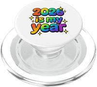2026 is My Year Rainbow Optimistic Ludique Bubbly Esthétique PopSockets PopGrip pour MagSafe