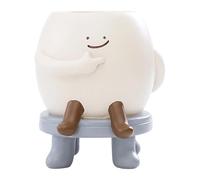 2026 Jolis pots de fleurs, en céramique, avec trous de drainage, pour plantes grasses, plantes d'intérieur et d'extérieur, gris, 8,5 x 8,5 x 10 cm