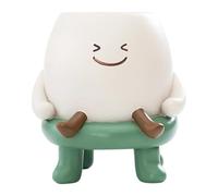 2026 Jolis pots de fleurs, en céramique, avec trous de drainage, pour plantes grasses, plantes d'intérieur et d'extérieur (vert, 8,5 x 8,5 x 10 cm)