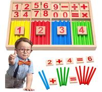 2026 | Jouet éducatif Montessori 3 Ans et + | Apprendre à Compter Bâton de comptage en Bois Jeu d'apprentissage Enfant | Apprendre à calculer en s'amusant et en Couleur Puzzle Cadeau Noel
