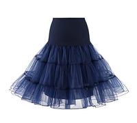 2026 - Jupe Femmes Jupe Jupe pour Adulte Qualité Danse Haute Courte Taille Haute Plis Chimie, Marine, XL