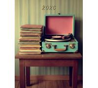 2026: Large Monthly Calendar Planner - Vintage Retro Record Player