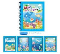 2026 Livre de coloriage à l'eau réutilisable pour les tout-petits, la maternelle, jouets éducatifs avec pinceau pour les images aquatiques créatives (F, 19 x 15 x 0,2 cm)