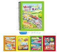 2026 Livre de coloriage d'eau réutilisable Livre de dessin magique pour tout-petits enfants maternelle Jouet éducatif avec pinceau pour peintures aquatiques créatives (E, 19 x 15 x 0,2 cm)