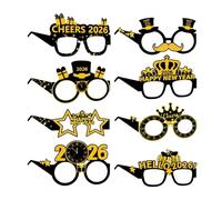 2026 Lunettes du Nouvel An,8 Pièces Accessoires Pour Photobooth De Fête | Lunettes De Fête Pour Les Célébrations,Pour Participants Hôtes Invités Célébration Dîner Réunion Familiale Activités